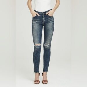 Citizens Of Humanity Rocket High Rise Skinny Blue Distressed Jeans